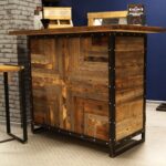 Island kitchen cabinet made of old wood